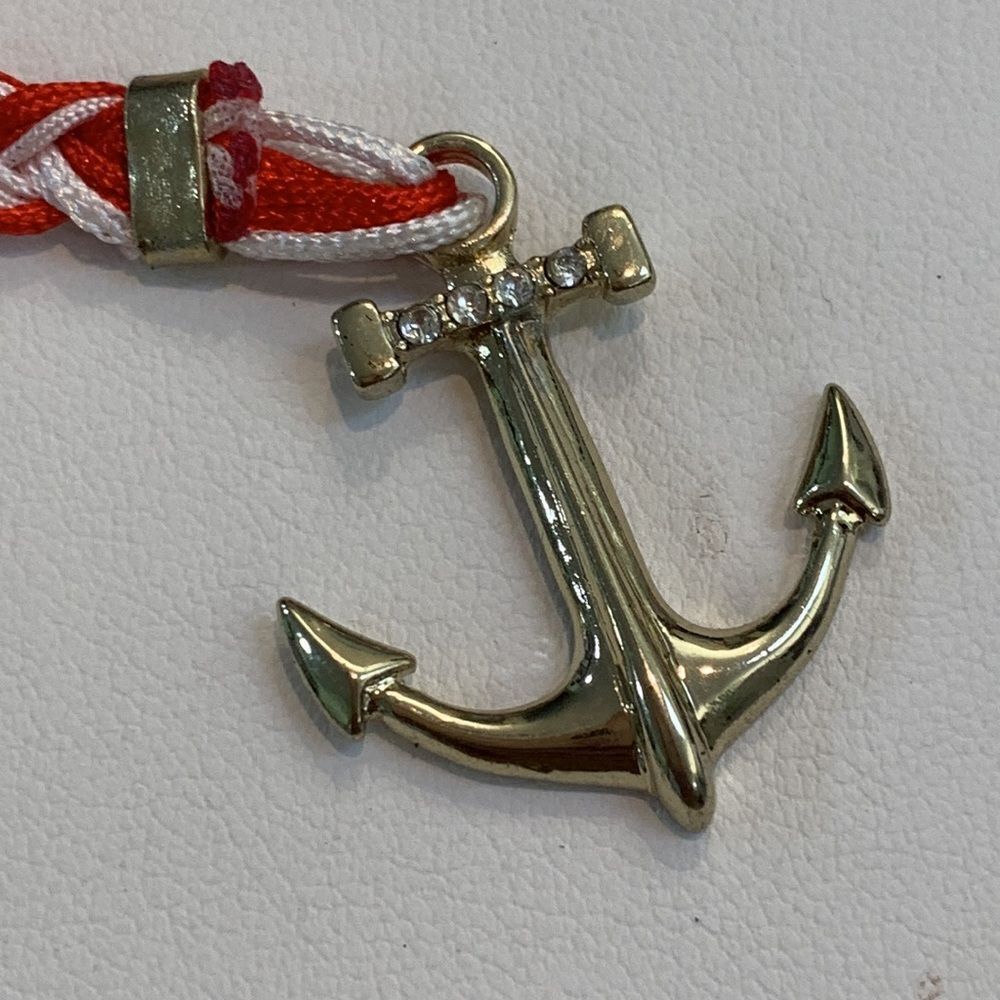 Anchor Rope Red White Bracelet - Picture 3 of 4